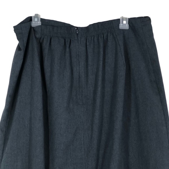 Vintage Women’s Grey Career Midi Skirt Plus Size 18 w/Elastic Waist Back - Picture 4 of 9